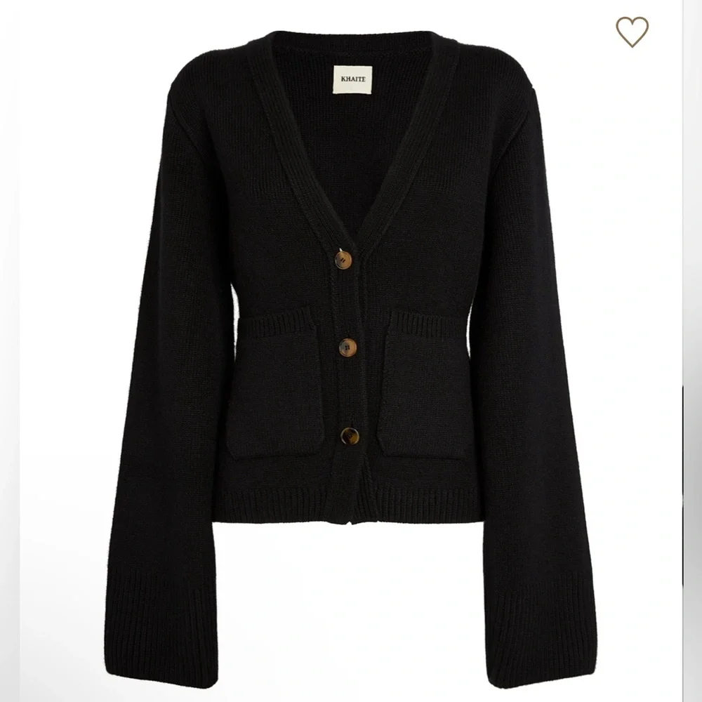 Khaite Scarlet Cashmere Cardigan (Size M, Black) - Picture 1 of 7